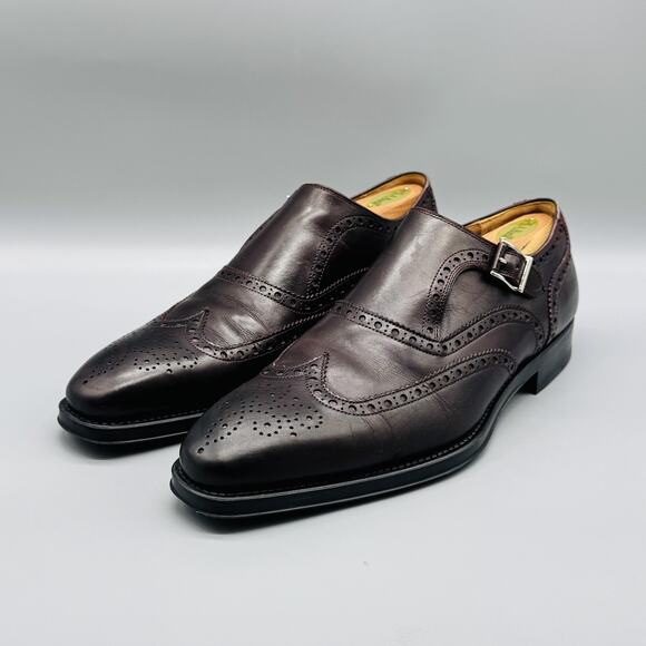 Men\'s Brown Leather Monk Strap Shoes main image 6